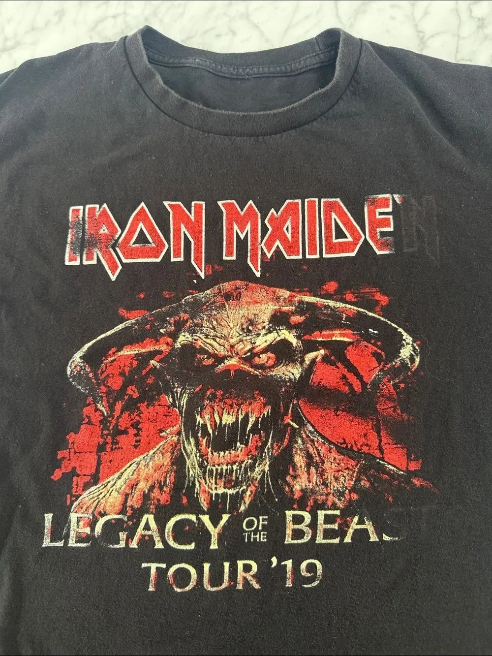 Rare 2019 Official Iron Maiden Legacy Of The Beast Tour Promo Shirt Sz Men’s L